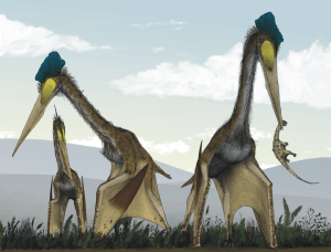 Life_restoration_of_a_group_of_giant_azhdarchids,_Quetzalcoatlus_northropi,_foraging_on_a_Cretaceous_fern_prairie